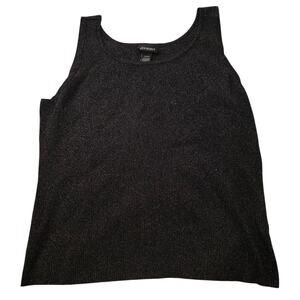 Lane Bryant Black and Metallic Gold Knit Tank Size 22/24